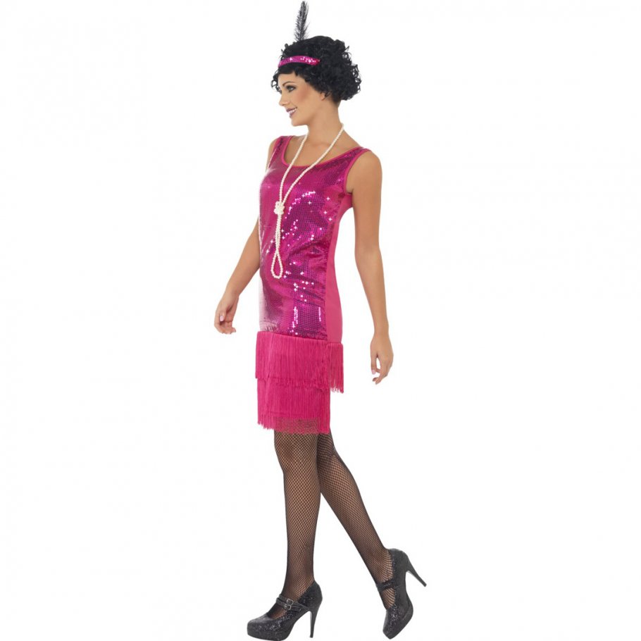 20er Jahre Charleston Kostüm Flapper Kleid pink ...