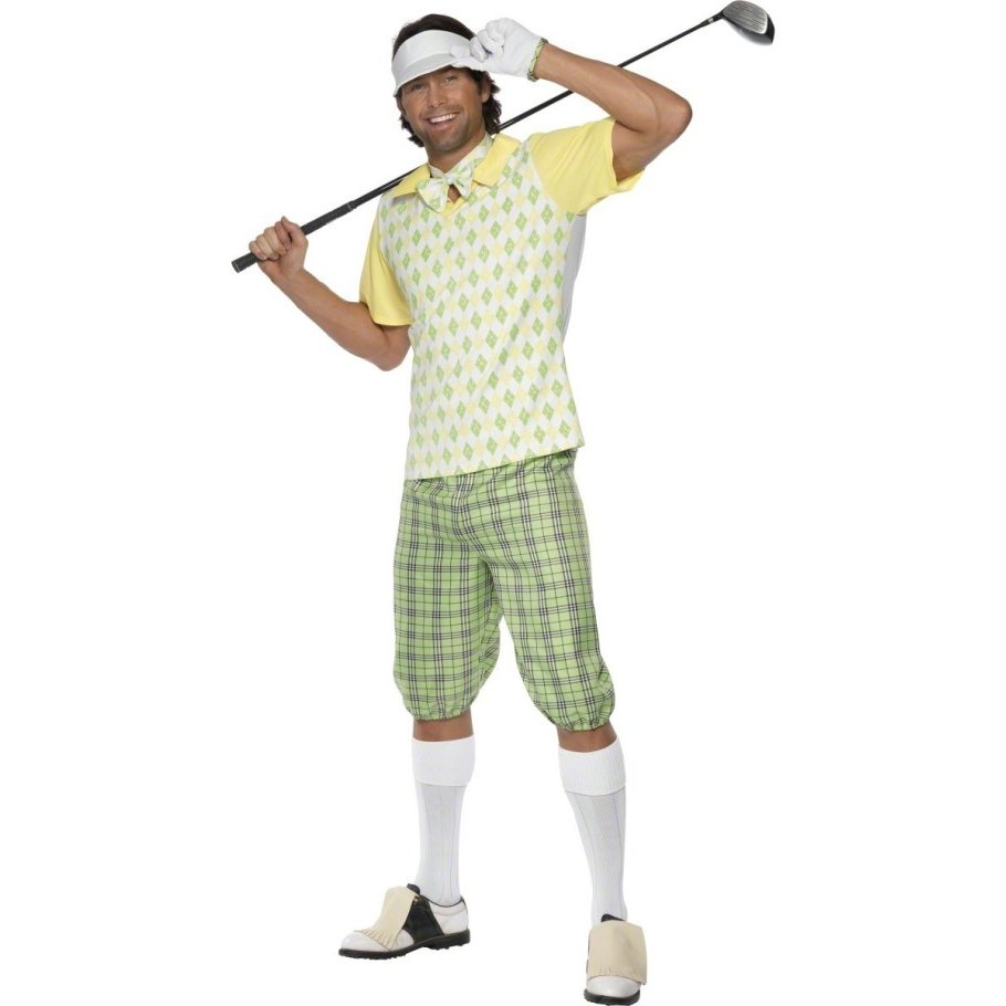 Kostüm Golfer Sportkostüm Golf grün weiß L 52/54 Faschingsverkleidung