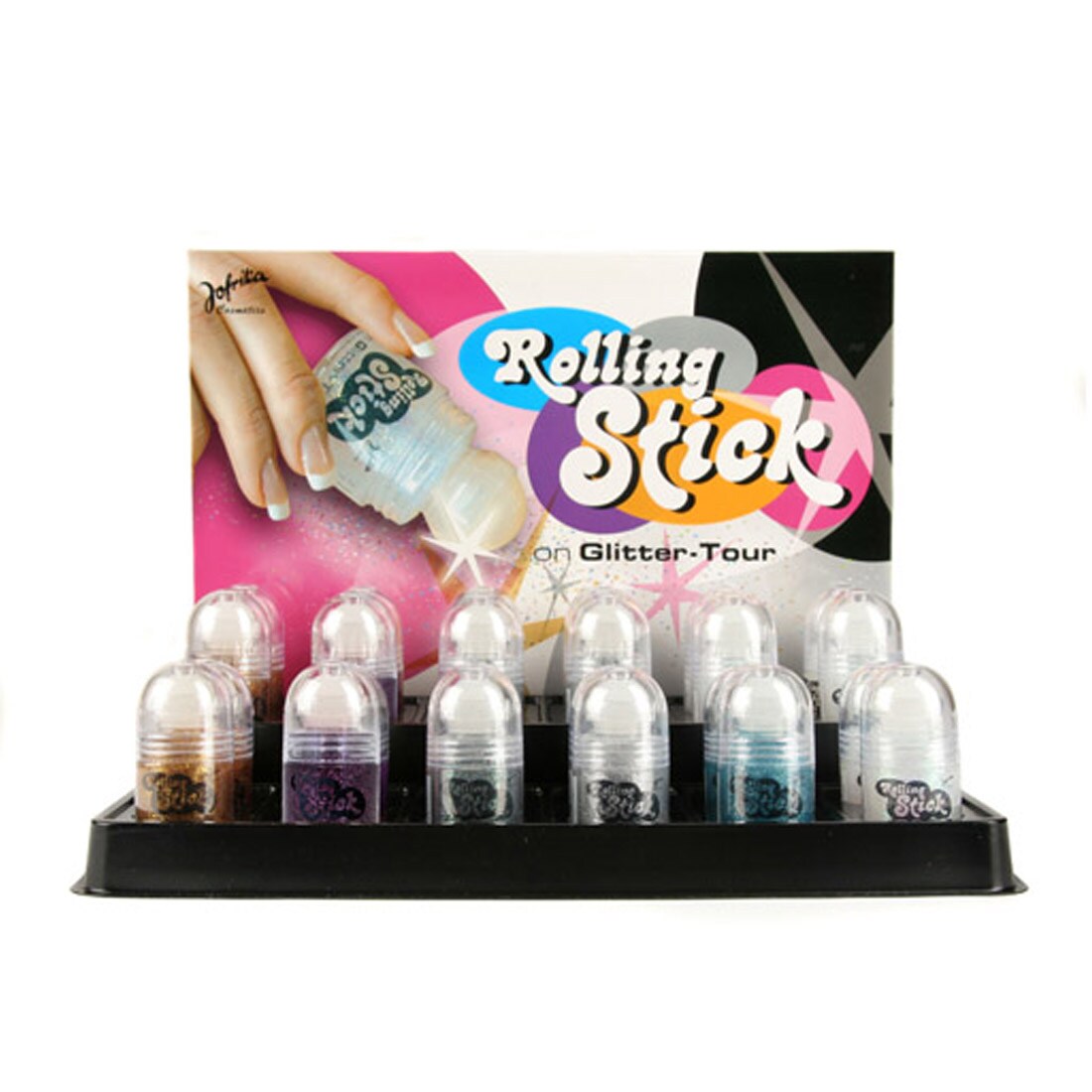 NET TOYS Glitzer Roller-Stick – Regenbogen Glitzerschminke Für Karneval & Partys