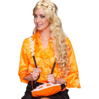 NET TOYS Hippie Stirnband Mit Federn | 70er Flower Power Haarschmück | Unisex Für Karneval & Mottopartys