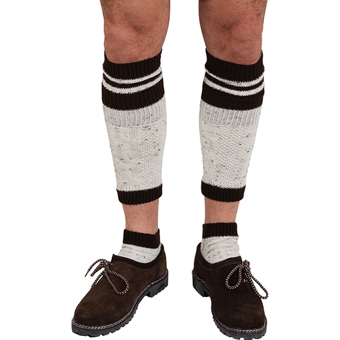 Weiße Trachtensocken Für Lederhose - Baumwolle Mit Traditionellem Muster - 1 Paar