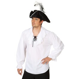 Piratenbluse Herrenhemd Piratenhemd weiß