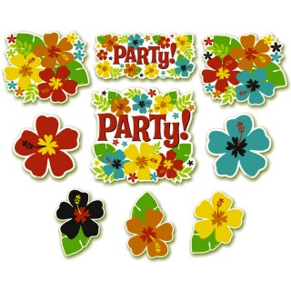 Hawaii Deko Schilder Sommer Party Cutouts 12 tlg.