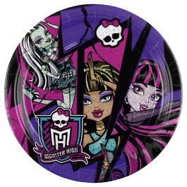 Monster High 2 Party Teller Pappteller 8 Stk. D23 cm