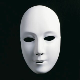 Weiße Unbemalte Frauenmaske Neutrale Phantom Maske