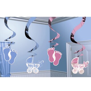 5 Deko Spiralen Baby 61 cm Pullerparty Dekoration