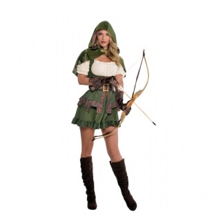 Sexy Robin Hood Kostüm Damen Waldläuferin Verkleidung M