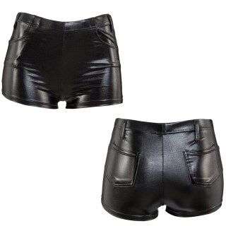 Sexy Shorts schwarz Hot Pants glänzend L/XL 42 – 48