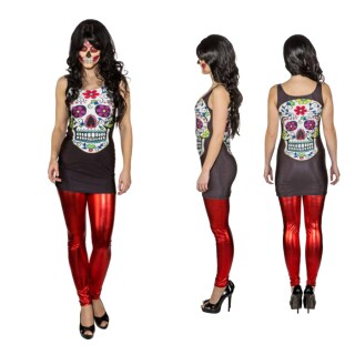 Sexy Sugar Skull Kleid Minikleid Dia de los Muertos