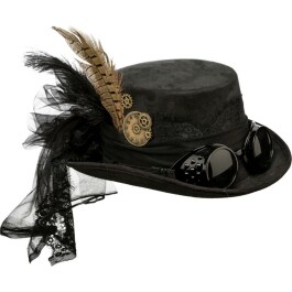 Steampunk Hut Gothic Zylinder schwarz