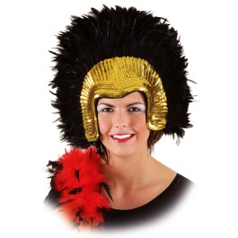 Federkopfschmuck Samba Kopfschmuck gold-schwarz