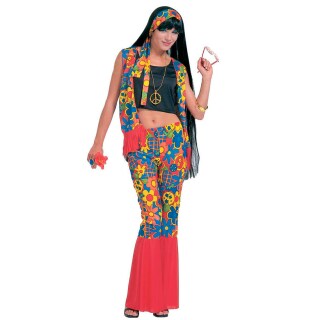Hippie Kostüm Frau Flower Power Kostüme L