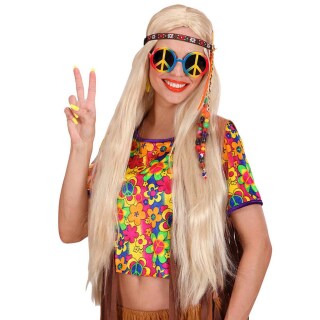 Karneval Hippie Brille Love Partybrille spaßige Brille