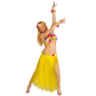 Hawaii Kostüm Hawaiirock gelb Hawaii Bastrock