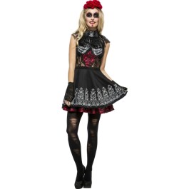 Sexy Sugar Skull Kostüm Gothic Outfit La Catrina M 40/42