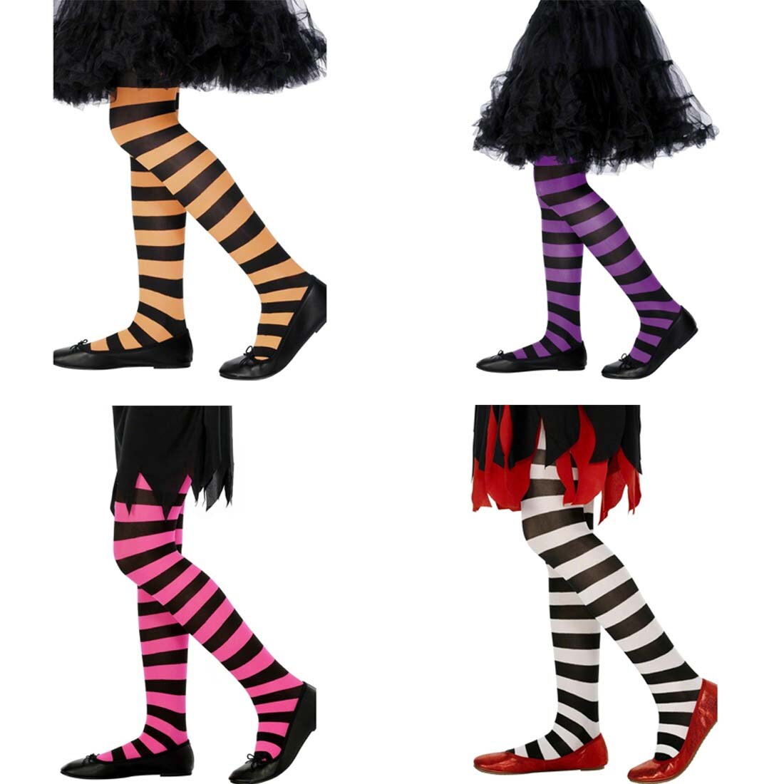 Boland Strumpfhose Mit Schwarz-weißen Streifen – Blickdicht (50 DEN), Einheitsgröße, Für Karneval & Mottoparty