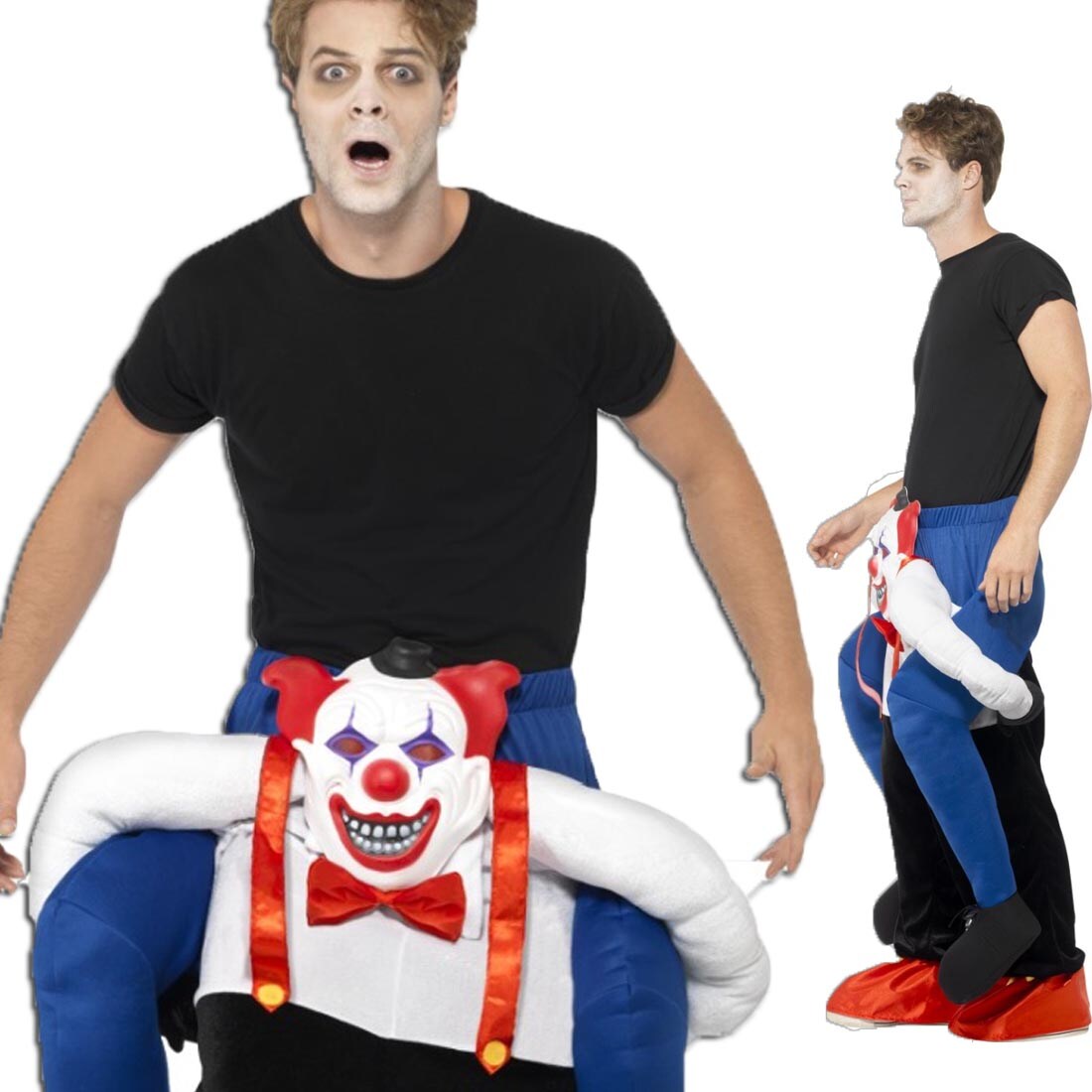 Huckepack Clownkostüm – Gruselclown Einheitsgröße, 100% Polyester, Für Karneval & Partys