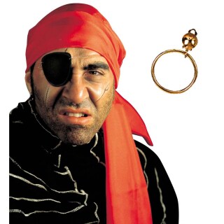 Piratenset Augenklappe - Ohrring Ring