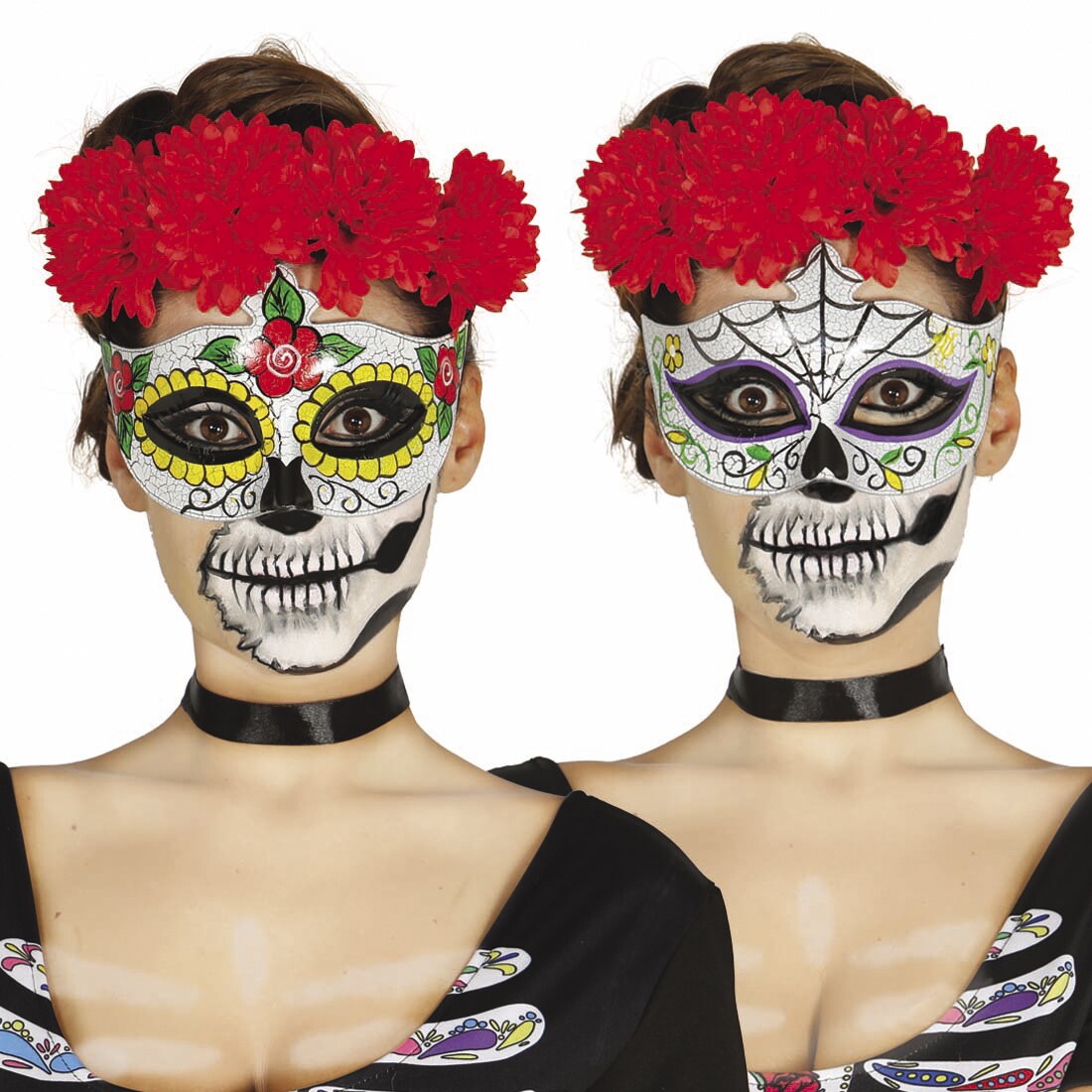 Sugar Skull Maske Mexikanische Totenmaske Totenkopfmaske Tag der Toten Masken