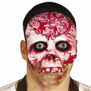 Gruselige Halloweenmaske Skelettmaske Schädel mit Maden