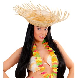 Farbiger Strohhut Ipanema Sombrero Hut Kreissäge Fransenhut