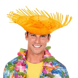 Farbiger Strohhut Ipanema Sombrero Hut Kreissäge Fransenhut