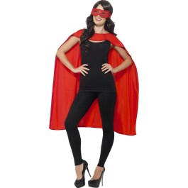 Superheldenumhang & Maske Superheld Kostüm rot
