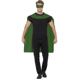 Superheldenumhang & Maske Superheld Kostüm grün