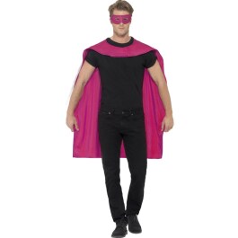 Superheldenumhang & Maske Superheld Kostüm pink