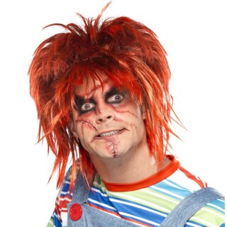 Halloween Schminkset Narben Makeup-Set Chucky schwarz-rot