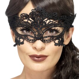 Spitzenmaske Gothic Venezianische Maske schwarz