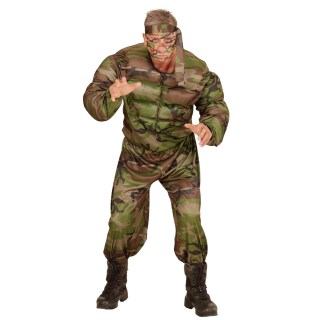 Soldaten Muskel Kostüm Armee Herrenkostüm Soldat S 48