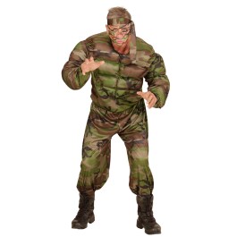 Soldaten Muskel Kostüm Armee Herrenkostüm Soldat L 52