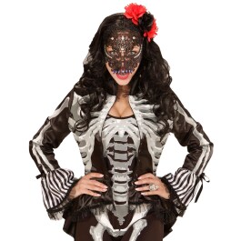 Rosen Haarreif Blumen Haarschmuck rot-schwarz