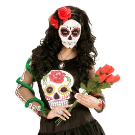 Rosen Haarreif Blumen Haarschmuck rot-schwarz