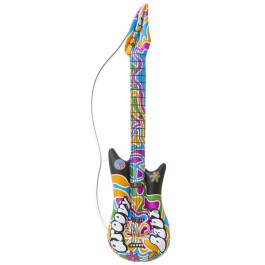 Aufblasbare Hippie Gitarre Groovy Luftgitarre 105 cm
