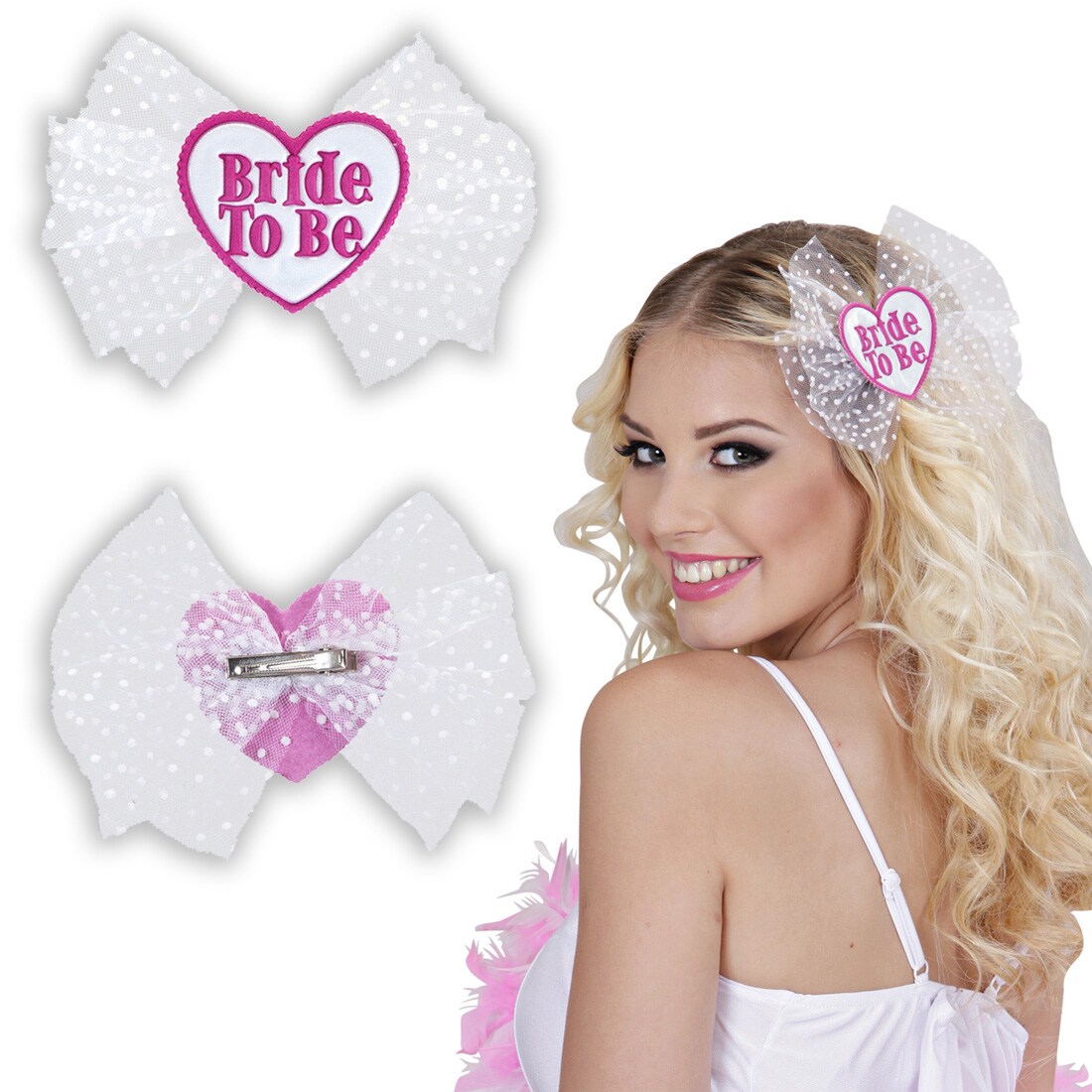 Haarschmuck Für Braut & JGA – Niedliche Haarspange 'Bride To Be' In Weiß/Rosa, Perfekt Für Hochzeit & Junggesellinnenabschied