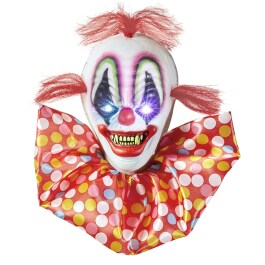 Animierter Horror Clown mit leuchtenden Augen Halloween Deko Figur 40 cm