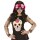 Augenmaske Sugar Skull La Catrina Maske mit Rosen pink-rot