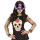 Augenmaske Sugar Skull La Catrina Maske mit Rosen schwarz-lila