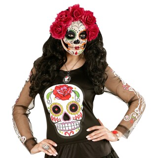 La Catrina Todesmaske Skelett Maske Sugar Skull Halloweenmaske Horrormaske Tod 