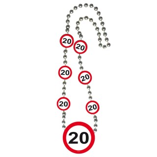 20. Geburtstag Kette Verkehrsschilder Geburtstagskette mit Medaillon Partykette