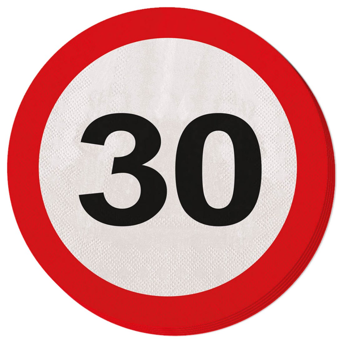 30. Geburtstag Verkehrsschilder Servietten 33 x 33 cm Papierserviette