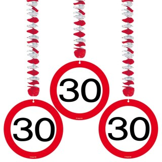 30. Geburtstag Dekospiralen Verkehrsschilder Geburtstagsspirale Rotor Spiralen