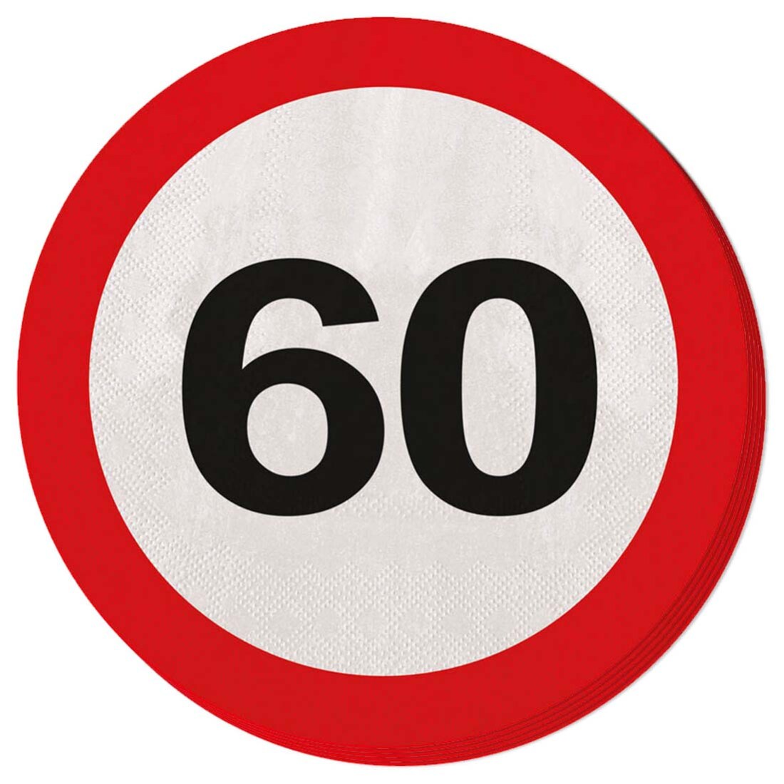 60. Geburtstag Verkehrsschilder Servietten 33 x 33 cm Papierserviette