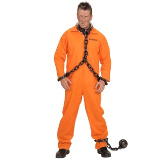 Kostüm Knasti Schwerverbrecher orange L