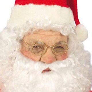 Santa Claus Brille runde Brille Goldrand