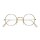 Santa Claus Brille runde Brille Goldrand