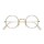 Santa Claus Brille runde Brille Goldrand