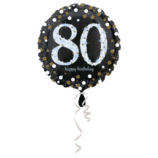 Folien Luftballon 80. Geburtstag Folienballon Happy Birthday 43 cm